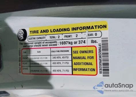2015 Ford Transit-250 from USA, damaged, VIN 1FTNR2CM3FKA52838